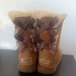 UGG Tan Boots with Brown Bows